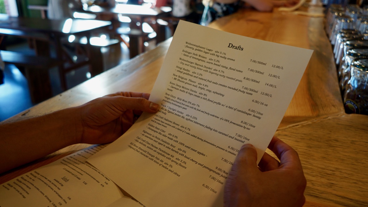 Oakhaus Sacramento Draft Menu